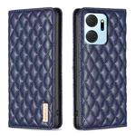 For Honor X7a Diamond Lattice Magnetic Leather Flip Phone Case(Blue)