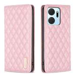 For Honor X7a Diamond Lattice Magnetic Leather Flip Phone Case(Pink)
