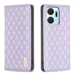 For Honor X7a Diamond Lattice Magnetic Leather Flip Phone Case(Purple)