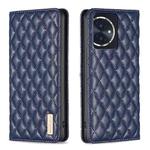 For Honor 100 Diamond Lattice Magnetic Leather Flip Phone Case(Blue)