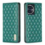 For Honor 100 Diamond Lattice Magnetic Leather Flip Phone Case(Green)