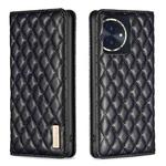 For Honor 100 Diamond Lattice Magnetic Leather Flip Phone Case(Black)