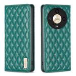 For Honor X9b/Magic6 Lite 5G Diamond Lattice Magnetic Leather Flip Phone Case(Green)