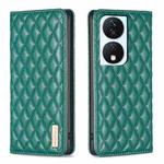 For Honor X7b Diamond Lattice Magnetic Leather Flip Phone Case(Green)