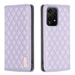 For Honor 200 Lite Diamond Lattice Magnetic Leather Flip Phone Case(Purple)