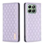 For Honor X6b Diamond Lattice Magnetic Leather Flip Phone Case(Purple)