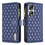 For Honor 90 Pro Diamond Lattice Zipper Wallet Leather Flip Phone Case(Blue)