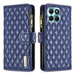 For Honor X6a Diamond Lattice Zipper Wallet Leather Flip Phone Case(Blue)