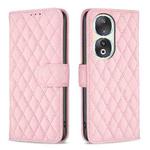 For Honor 90 5G Diamond Lattice Wallet Flip Leather Phone Case(Pink)