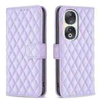 For Honor 90 5G Diamond Lattice Wallet Flip Leather Phone Case(Purple)