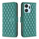 For Honor X7a Diamond Lattice Wallet Flip Leather Phone Case(Green)