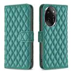 For Honor 100 Pro Diamond Lattice Wallet Flip Leather Phone Case(Green)