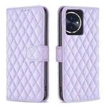 For Honor 100 Diamond Lattice Wallet Flip Leather Phone Case(Purple)