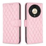 For Honor X9b/Magic6 Lite 5G Diamond Lattice Wallet Flip Leather Phone Case(Pink)