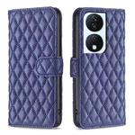 For Honor X7b Diamond Lattice Wallet Flip Leather Phone Case(Blue)