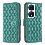 For Honor X7b Diamond Lattice Wallet Flip Leather Phone Case(Green)