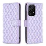 For Honor 200 Lite Global Diamond Lattice Wallet Flip Leather Phone Case(Purple)