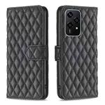 For Honor 200 Lite Global Diamond Lattice Wallet Flip Leather Phone Case(Black)