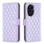 For Honor 200 Diamond Lattice Wallet Flip Leather Phone Case(Purple)