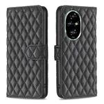 For Honor 200 Pro Diamond Lattice Wallet Flip Leather Phone Case(Black)