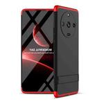 For Realme 11 Pro / 11 Pro+ GKK Three Stage Splicing Full Coverage PC Phone Case with Stand(Black Red)