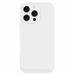 For iPhone 15 Pro Max Pure Color Liquid Silicone Fine Pore Phone Case(White)