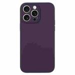 For iPhone 15 Pro Max Pure Color Liquid Silicone Fine Pore Phone Case(Berry Purple)