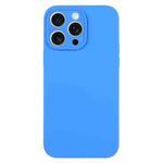 For iPhone 15 Pro Max Pure Color Liquid Silicone Fine Pore Phone Case(Lake Blue)