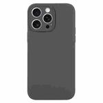 For iPhone 15 Pro Max Pure Color Liquid Silicone Fine Pore Phone Case(Charcoal Black)