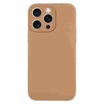 For iPhone 15 Pro Pure Color Liquid Silicone Fine Pore Phone Case(Light Brown)