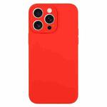 For iPhone 15 Pro Pure Color Liquid Silicone Fine Pore Phone Case(Red)