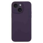 For iPhone 15 Plus Pure Color Liquid Silicone Fine Pore Phone Case(Berry Purple)