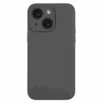 For iPhone 15 Plus Pure Color Liquid Silicone Fine Pore Phone Case(Charcoal Black)