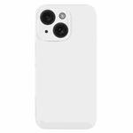 For iPhone 15 Pure Color Liquid Silicone Fine Pore Phone Case(White)