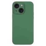 For iPhone 15 Pure Color Liquid Silicone Fine Pore Phone Case(Clover Green)