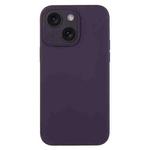 For iPhone 15 Pure Color Liquid Silicone Fine Pore Phone Case(Berry Purple)