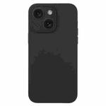 For iPhone 15 Pure Color Liquid Silicone Fine Pore Phone Case(Black)