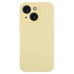 For iPhone 15 Pure Color Liquid Silicone Fine Pore Phone Case(Creamy Yellow)