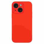 For iPhone 15 Pure Color Liquid Silicone Fine Pore Phone Case(Red)