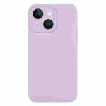 For iPhone 14 Plus Pure Color Liquid Silicone Fine Pore Phone Case(Lilac Purple)