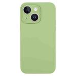 For iPhone 14 Plus Pure Color Liquid Silicone Fine Pore Phone Case(Mint Green)