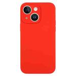 For iPhone 14 Plus Pure Color Liquid Silicone Fine Pore Phone Case(Red)