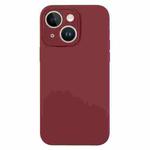 For iPhone 14 Plus Pure Color Liquid Silicone Fine Pore Phone Case(Plum)