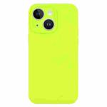 For iPhone 14 Plus Pure Color Liquid Silicone Fine Pore Phone Case(Bright Green)