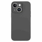 For iPhone 14 Plus Pure Color Liquid Silicone Fine Pore Phone Case(Charcoal Black)