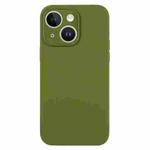 For iPhone 14 Pure Color Liquid Silicone Fine Pore Phone Case(Pine Forest Green)