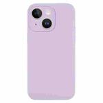 For iPhone 14 Pure Color Liquid Silicone Fine Pore Phone Case(Lilac Purple)
