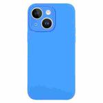 For iPhone 14 Pure Color Liquid Silicone Fine Pore Phone Case(Lake Blue)