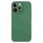 For iPhone 14 Pro Pure Color Liquid Silicone Fine Pore Phone Case(Clover Green)