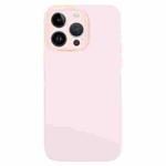 For iPhone 14 Pro Pure Color Liquid Silicone Fine Pore Phone Case(Grey Pink)